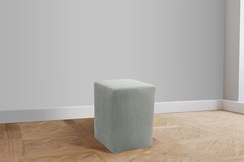 DOMO. Collection Polsterhocker Pontal, Hocker, Rechteckig, Füße mit Filzgleitern, Fußhocker, Polstergarnitur, 38 x 38 x 47 (BxTxH), Cord hellgrau von DOMO Collection GmbH