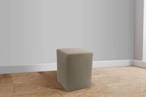 DOMO. Collection Polsterhocker Pontal, Hocker, Rechteckig, Füße mit Filzgleitern, Fußhocker, Polstergarnitur, 38 x 38 x 47 (BxTxH), Stone von DOMO Collection GmbH