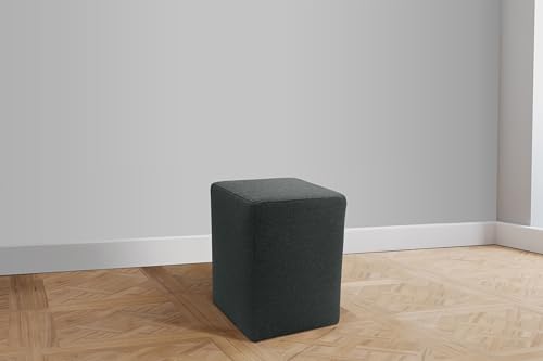 DOMO. Collection Polsterhocker Pontal, Hocker, Rechteckig, Füße mit Filzgleitern, Fußhocker, Polstergarnitur, 38 x 38 x 47 (BxTxH), anthrazit von DOMO Collection GmbH