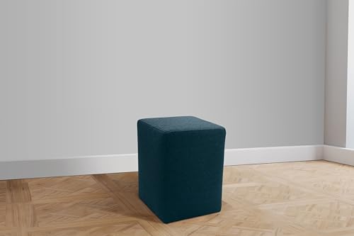 DOMO. Collection Polsterhocker Pontal, Hocker, Rechteckig, Füße mit Filzgleitern, Fußhocker, Polstergarnitur, 38 x 38 x 47 (BxTxH), blau von DOMO Collection GmbH