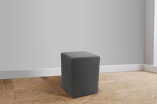 DOMO. Collection Polsterhocker Pontal, Hocker, Rechteckig, Füße mit Filzgleitern, Fußhocker, Polstergarnitur, 38 x 38 x 47 (BxTxH), grau von DOMO Collection GmbH