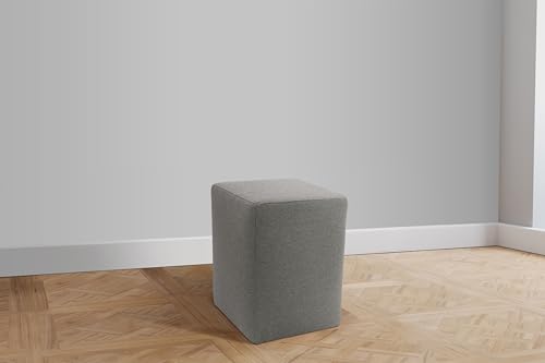 DOMO. Collection Polsterhocker Pontal, Hocker, Rechteckig, Füße mit Filzgleitern, Fußhocker, Polstergarnitur, 38 x 38 x 47 (BxTxH), hellgrau von DOMO Collection GmbH