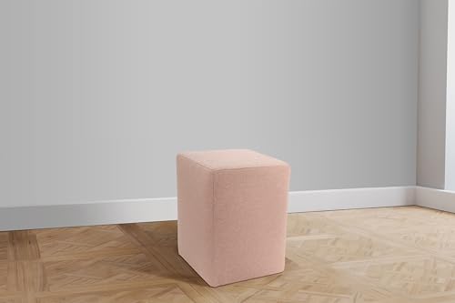 DOMO. Collection Polsterhocker Pontal, Hocker, Rechteckig, Füße mit Filzgleitern, Fußhocker, Polstergarnitur, 38 x 38 x 47 (BxTxH), rosa von DOMO Collection GmbH