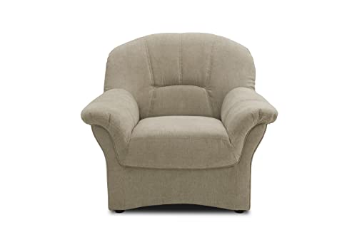 DOMO. collection Polstersessel Bahia FK, Sessel mit Federkernpolsterung, Federkernsessel in klassischem Design, Einzelsessel 102 x 57 x 91 cm (BxTxH), beige-grau von DOMO. collection