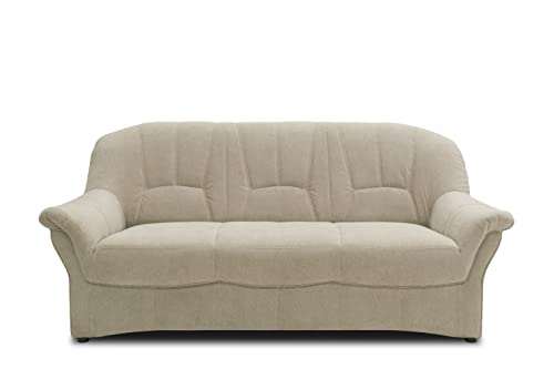 DOMO. Collection Bahia FK Sofa, 3er Couch mit Federkernpolsterung, Federkernsofa in klassischem Design, 3 Sitzer, Polstermöbel, beige-grau, 200 cm von DOMO. collection