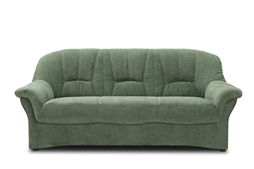 DOMO. Collection Bahia FK Sofa, 3er Couch mit Federkernpolsterung, Federkernsofa in klassischem Design, 3 Sitzer, Polstermöbel, grün, 200 cm von DOMO. collection