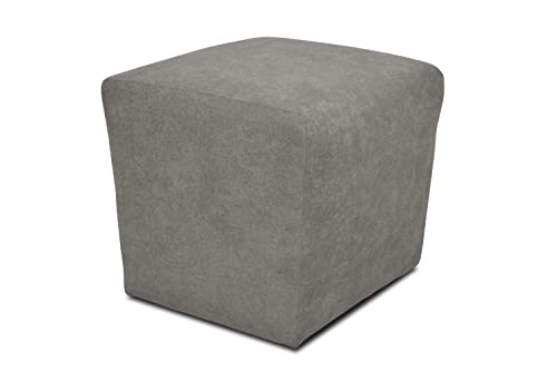 DOMO. collection Polsterhocker Bob, Sitzhocker, Sitzwürfel, Fußhocker, 46 x 46 x 43 cm (BxTxH) (BxTxH), Webstoff in silber von DOMO. collection