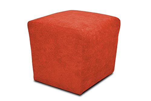 DOMO. collection Polsterhocker Bob, Sitzhocker, Sitzwürfel, Fußhocker, 46 x 46 x 43 cm (BxTxH), Webstoff in orange von DOMO. collection
