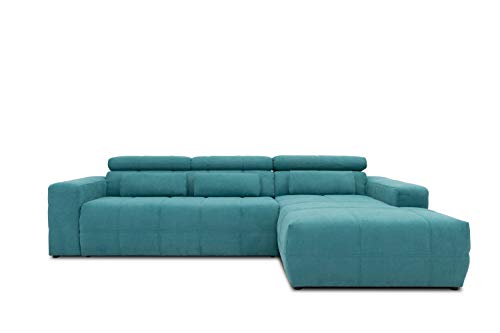 DOMO. Collection Brandon Ecksofa, Sofa mit Rückenfunktion in L-Form, Polsterecke Eckgarnitur, 285 x 175 cm, Polstergarnitur in türkis von DOMO. collection