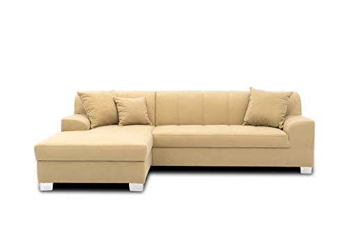 DOMO. Collection Capri Ecksofa | Eckcouch in L-Form, Polsterecke Sofa Garnitur, beige, 239x152x75 cm von DOMO. collection