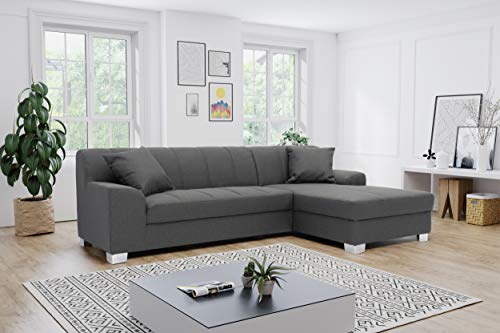 DOMO. collection Ecksofa Capri, Sofa in L-Form, Couch, Polsterecke, Eckcouch, Sofa-Garnitur 239 x 152 x 75 cm (BxTxH), dunkelgrau von DOMO. collection