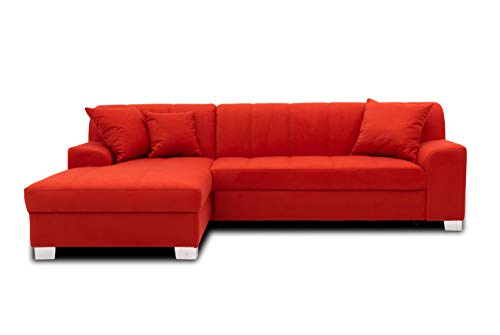 DOMO. collection Ecksofa Capri, Sofa in L-Form, Couch, Polsterecke, Eckcouch, Sofa-Garnitur 239 x 152 x 75 cm (BxTxH), rot von DOMO. collection