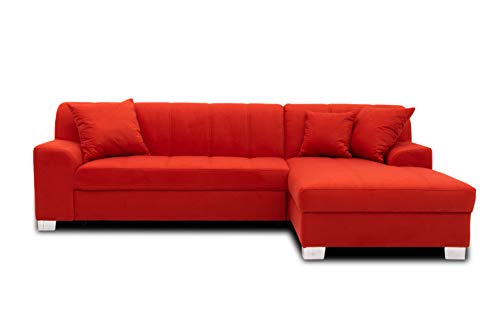 DOMO. collection Ecksofa Capri, Sofa in L-Form mit Schlaffunktion, Couch, Polsterecke, Eckcouch, Schlafsofa 239 x 152 x 75 cm (BxTxH), rot von DOMO. collection