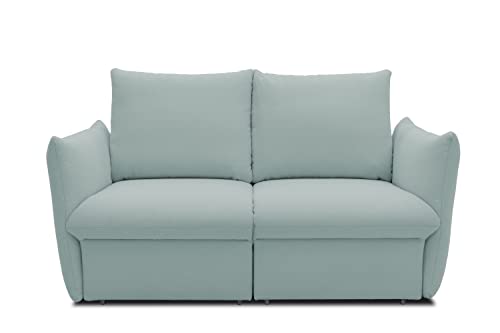 DOMO. Collection Cloud Box, 2 Sitzer mit Schlaffunktion und Boxspringfederung, Sofa mit Bettauszug, Schlafsofa, 180 cm, Boxspringsofa in mint von DOMO. collection