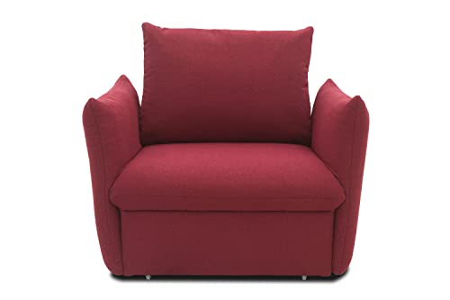 DOMO. collection Sessel Cloud Box, Armsessel mit Schlaffunktion und Boxspringfederung, Schlafsessel, Boxspringsessel, Polstersessel, 120 x 97 x 100 cm (BxTxH), bordeaux von DOMO. collection