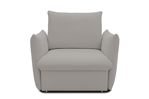 DOMO. collection Sessel Cloud Box, Armsessel mit Schlaffunktion und Boxspringfederung, Schlafsessel, Boxspringsessel, Polstersessel, 120 x 97 x 100 cm (BxTxH), silber von DOMO. collection