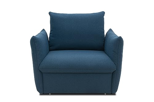 DOMO. Collection Cloud Box, Sessel mit Schlaffunktion und Boxspringfederung, Sofa mit Bettauszug, Polstersessel, 120 cm, Einzelsessel in blau von DOMO. collection