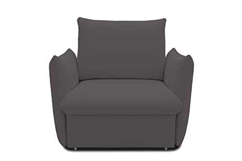 DOMO. collection Sessel Cloud Box, Armsessel mit Schlaffunktion und Boxspringfederung, Schlafsessel, Boxspringsessel, Polstersessel, 120 x 97 x 100 cm (BxTxH), dunkelgrau von DOMO. collection