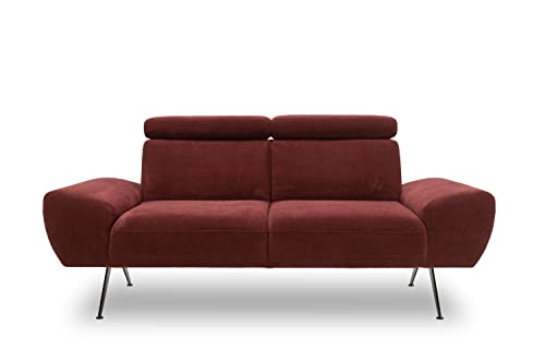DOMO. Collection Curvelo 2 Sitzer, 2er Sofa mit Rückenfunktion, Couch in schwebender Optik, Polstermöbel, Beere, 176 cm von DOMO. collection