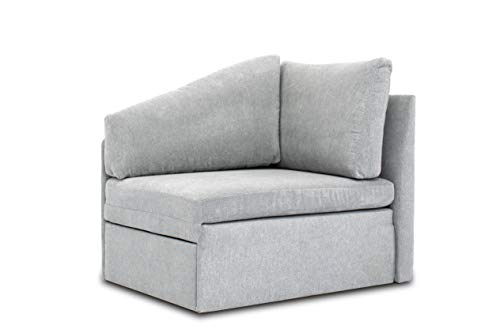 DOMO. Collection Delta Sofa, Schlafsofa, Schlafsessel, Gästebett, tiny couch, Ecksessel, hellgrau, 116x81x83 cm von DOMO. collection