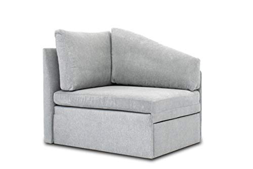 DOMO. Collection Delta Sofa, Schlafsofa, Schlafsessel, Gästebett, tiny couch, Ecksessel, hellgrau, 116x81x83 cm von DOMO. collection