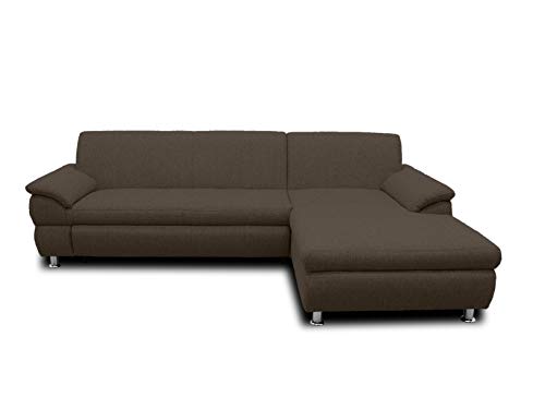 DOMO. Collection Ecksofa Bounty | Schlaffunktion L-Form Sofa | 266 x 172 x 82 cm | Eckcouch Schlafsofa mit Bett in braun von DOMO. collection