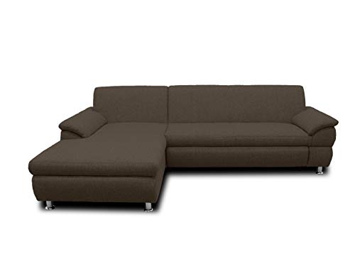 DOMO. Collection Ecksofa Bounty | Schlaffunktion L-Form Sofa | 266 x 172 x 82 cm | Eckcouch Schlafsofa mit Bett in braun von DOMO. collection