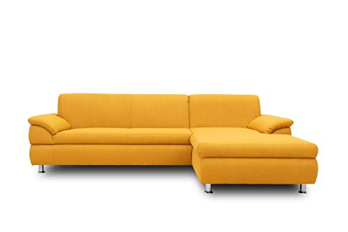 DOMO. Collection Ecksofa Bounty | Schlaffunktion L-Form Sofa | 266 x 172 x 82 cm | Eckcouch Schlafsofa mit Bett in gelb von DOMO. collection