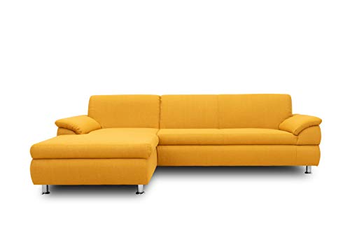 DOMO. Collection Ecksofa Bounty | Schlaffunktion L-Form Sofa | 266 x 172 x 82 cm | Eckcouch Schlafsofa mit Bett in gelb von DOMO. collection