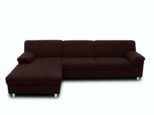 Domo. Collection Jamie Ecksofa, Sofa in L-Form, Couch Polsterecke, Moderne Eckcouch, braun, 251x150x72 cm von DOMO. collection