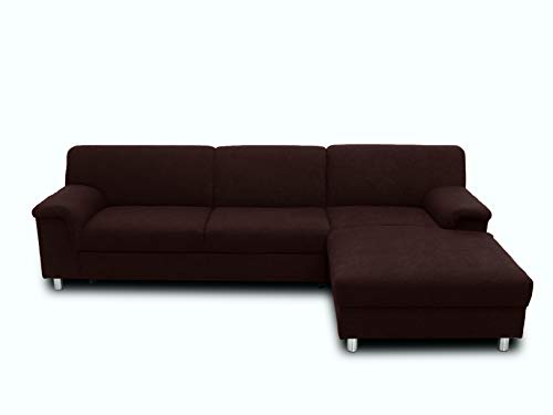 Domo. Collection Jamie Ecksofa, Sofa in L-Form, Couch Polsterecke, Moderne Eckcouch, braun, 251x150x72 cm von DOMO. collection