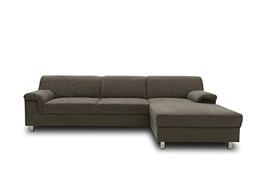 DOMO Collection Jamie Ecksofa, Sofa mit Schlaffunktion, Couch in L-Form, modernes Schlafsofa, grau, 251x150x72 cm von DOMO. collection
