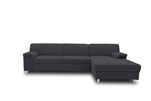 DOMO. collection Ecksofa Junin, Sofa in L-Form, moderne Couch, Polsterecke, Eckcouch 251 x 150 x 72 cm (BxTxH), schlamm (grau) von DOMO. collection