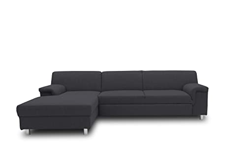 DOMO. collection Ecksofa Junin, Sofa in L-Form mit Schlaffunktion, moderne Couch, Polsterecke, Eckcouch, 251 x 150 cm, schlamm (grau) von DOMO. collection