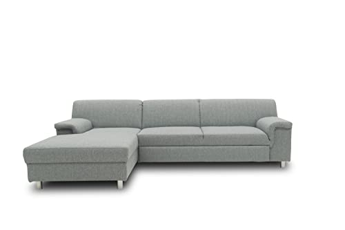 DOMO. collection Ecksofa Junin, Sofa in L-Form mit Schlaffunktion, moderne Couch, Polsterecke, Eckcouch, 251 x 150 cm, silber von DOMO. collection