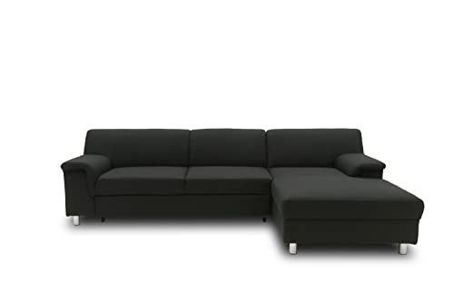 DOMO. Collection Junin Ecksofa, Sofa in L-Form mit Schlaffunktion, Couch Polsterecke, Moderne Eckcouch, schwarz, 251 x 150 cm von DOMO. collection