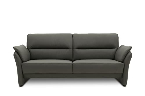DOMO. Collection Lascano 2 Sitzer, formschöner 2er Couch mit Federkern in Lederoptik, Sitzraster 80, Sofa, Garnitur, dunkelgrau, 192 cm von DOMO. collection