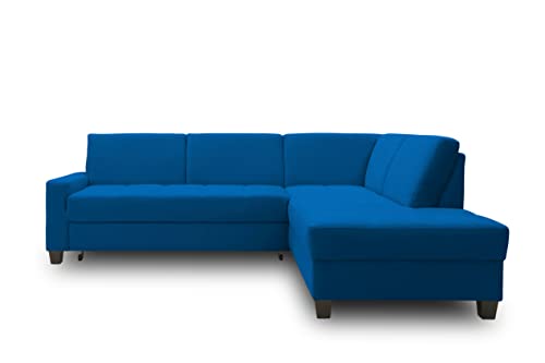 DOMO. collection Ecksofa Londrina, Sofa mit Schlaffunktion in L-Form, Eckcouch, Ecksofa, Polsterecke, Schlafsofa 243 x 209 x 84 cm (BxTxH), marine blau von DOMO. collection