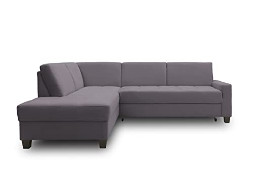 DOMO. collection Ecksofa Londrina, Sofa mit Schlaffunktion in L-Form, Eckcouch, Ecksofa, Polsterecke, Schlafsofa 243 x 209 x 84 cm (BxTxH), dunkelgrau von DOMO. collection