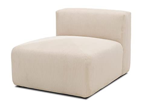 DOMO. collection Sessel Malia, Cord Modul-Sofa, Polsterhocker mit Rückenlehne, Modul-Couch, Einzel-Element, kombinierbar, Polstersessel 85 x 108 x 69 cm (BxTxH), beige von DOMO. collection