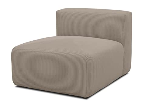 DOMO. collection Sessel Malia, Cord Modul-Sofa, Polsterhocker mit Rückenlehne, Modul-Couch, Einzel-Element, kombinierbar, Polstersessel 85 x 108 x 69 cm (BxTxH), braun von DOMO. collection