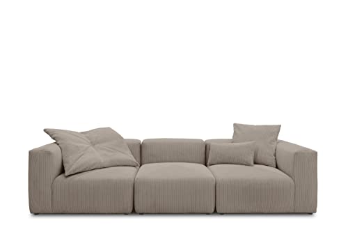 DOMO. collection Sofa Malia, Cord Modul-Sofa, 3-Sitzer aus 2 x Ecksessel und 1 x Sessel, Bigsofa, Modul-Couch, 3 Polster-Elemente, 3er Couch, 301 x 108 x 69 cm (BxTxH), braun DOMO. collection Sofa Malia, Cord Modul-Sofa, 3-Sitzer aus 2 x Ecksessel und 1 x Sessel, Bigsofa, Modul-Couch, 3 Polster-Elemente, 3er Couch, 301 x 108 x 69 cm (BxTxH), braun von DOMO. collection