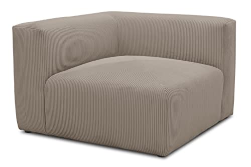 DOMO. collection Ecksessel Malia, Cord Modul-Sofa, Polsterecke, Modul-Couch, Einzel-Polsterelement, kombinierbar, Sitzecke, 108 x 108 x 69 cm (BxTxH), braun von DOMO. collection