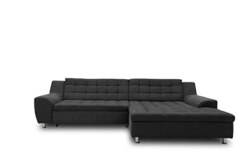 DOMO. collection Ecksofa Merida, Sofa mit Schlaffunktion in L-Form, Eckcouch, Schlafsofa 304 x 200 x 84 cm (BxTxH), dunkelgrau von DOMO. collection