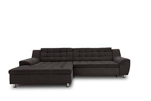 DOMO. collection Ecksofa Merida, Sofa mit Schlaffunktion in L-Form, Eckcouch, Polsterecke, Schlafsofa 304 x 200 x 84 cm (BxTxH), dunkelbraun von DOMO. collection