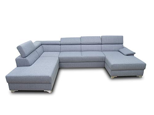 DOMO. Collection Niria Wohnlandschaft | Eckcouch mit Rückenfunktion | Sofa U Form Couch, großes Ecksofa, grau, 167x337x230 cm von DOMO. collection