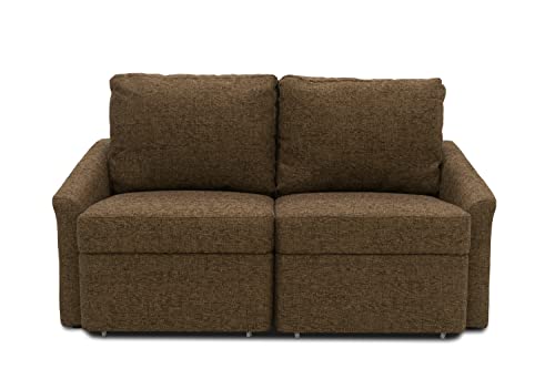 DOMO. Collection Relax Couch | Dauerschläfer Boxspring Sofa mit Schlaffunktion | 2-Sitzer Schlafsofa Gästebett | 168 x 96 x 86 cm | braun von DOMO. collection