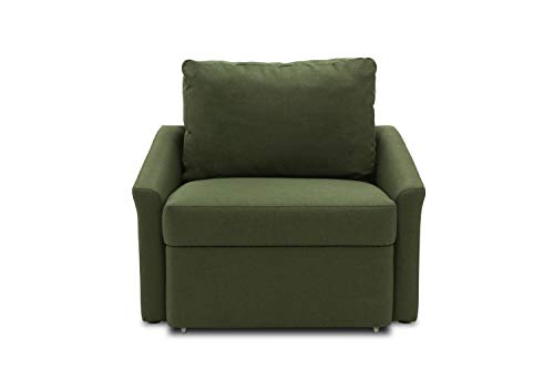 DOMO. Collection Relax Sessel | Dauerschläfer Boxspring Sofa mit Schlaffunktion | Schlafsessel Gästebett Schlafsofa | 108 x 96 x 86 cm | grün von DOMO. collection