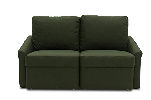 DOMO. Collection Relax Couch | Dauerschläfer Boxspring Sofa mit Schlaffunktion | 2-Sitzer Schlafsofa Gästebett | 168 x 96 x 86 cm | grün von DOMO. collection