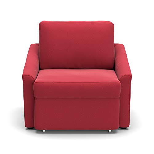 DOMO. Collection Relax Sessel | Dauerschläfer Boxspring Sofa mit Schlaffunktion | Schlafsessel Gästebett Schlafsofa | 108 x 96 x 86 cm | rot von DOMO. collection